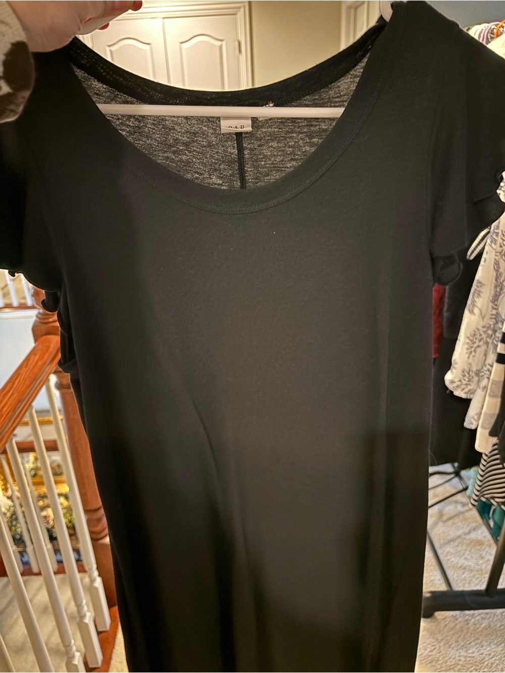 Women’s Black Scoop Neck Short Sleeve Dress